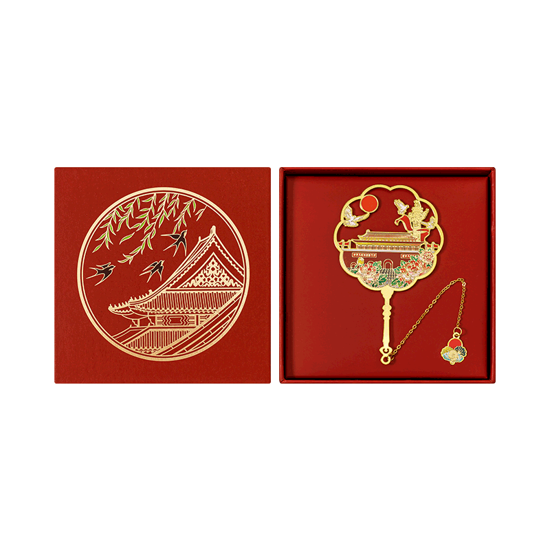 Tianse Beijing Impression Bookmark Gift Box Tourist Landmark Forbidden City Cultural Creative Souvenir Chinese Style Gift Teacher's Day Present for Teachers and Students New Year TS-5959-1 Tiananmen