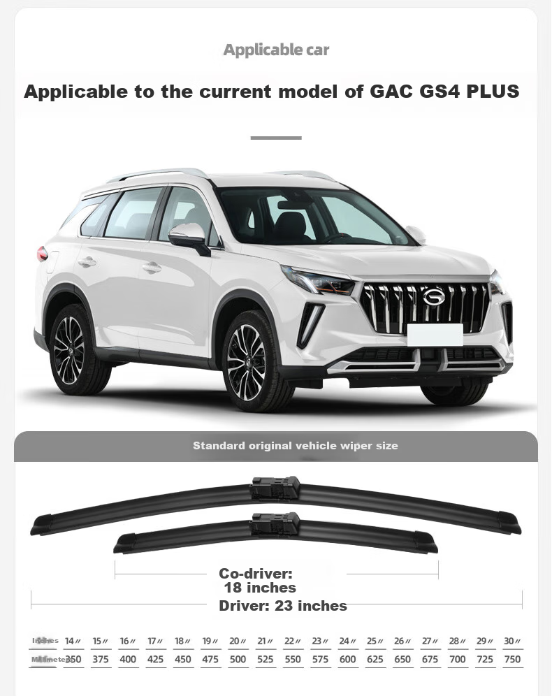 Meisim GAC Trumpchi GS4PLUS Windshield Wipers for 2021-2024 Models, Boneless Front Accessories, Legendary Puls Wiper Blades, 1 Pair 1