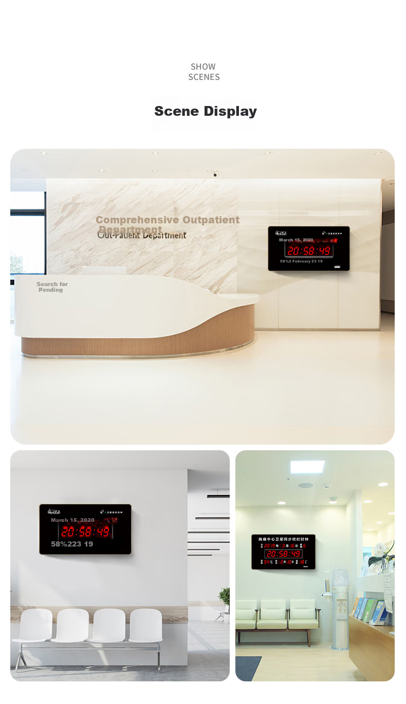 HoTai LED Digital Perpetual Calendar Clock for Living Room And Office, Simple Wall-Mounted Clock, 60x101cm Digital Display - 4G 4