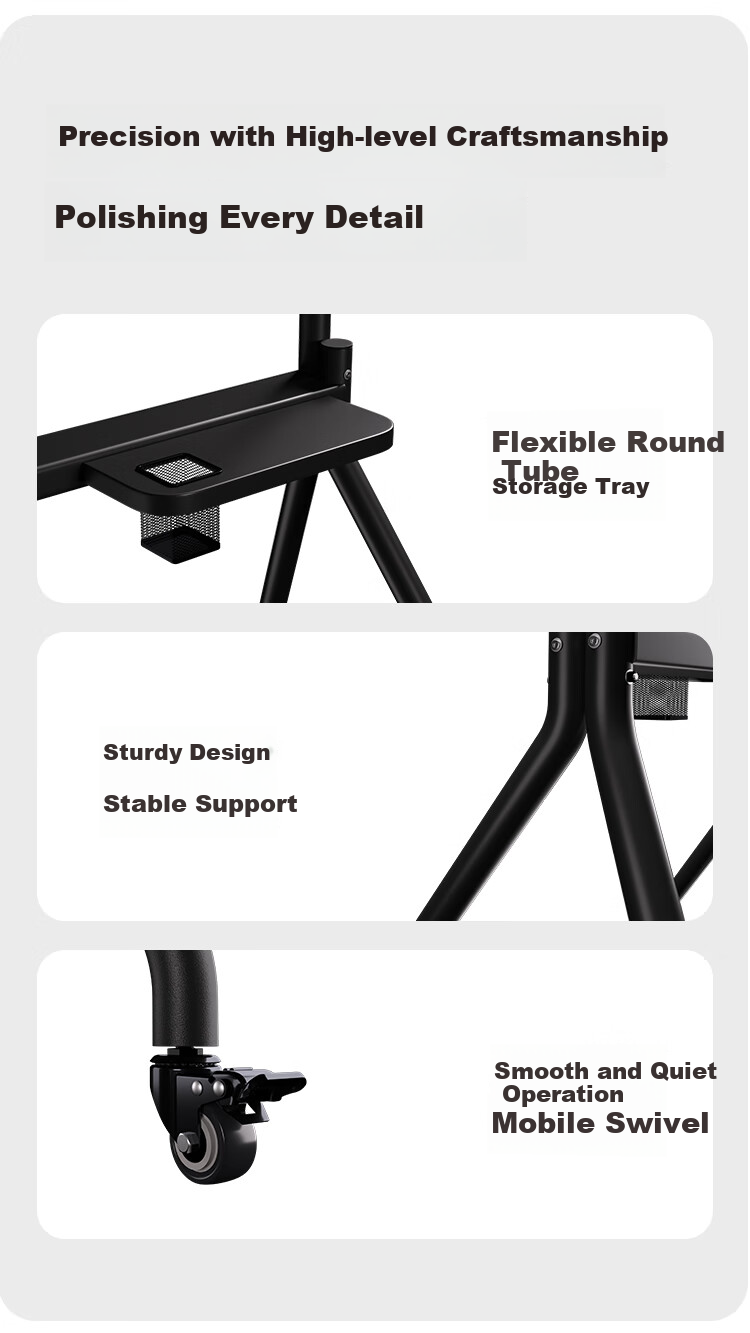 Jinying Mobile TV Stand, 42-86 Inch TV Mount, Video Conference TV Bracket, Advertising Machine Commercial Display Screen Teaching Machine All-In TV Stand Floor-Standing 9