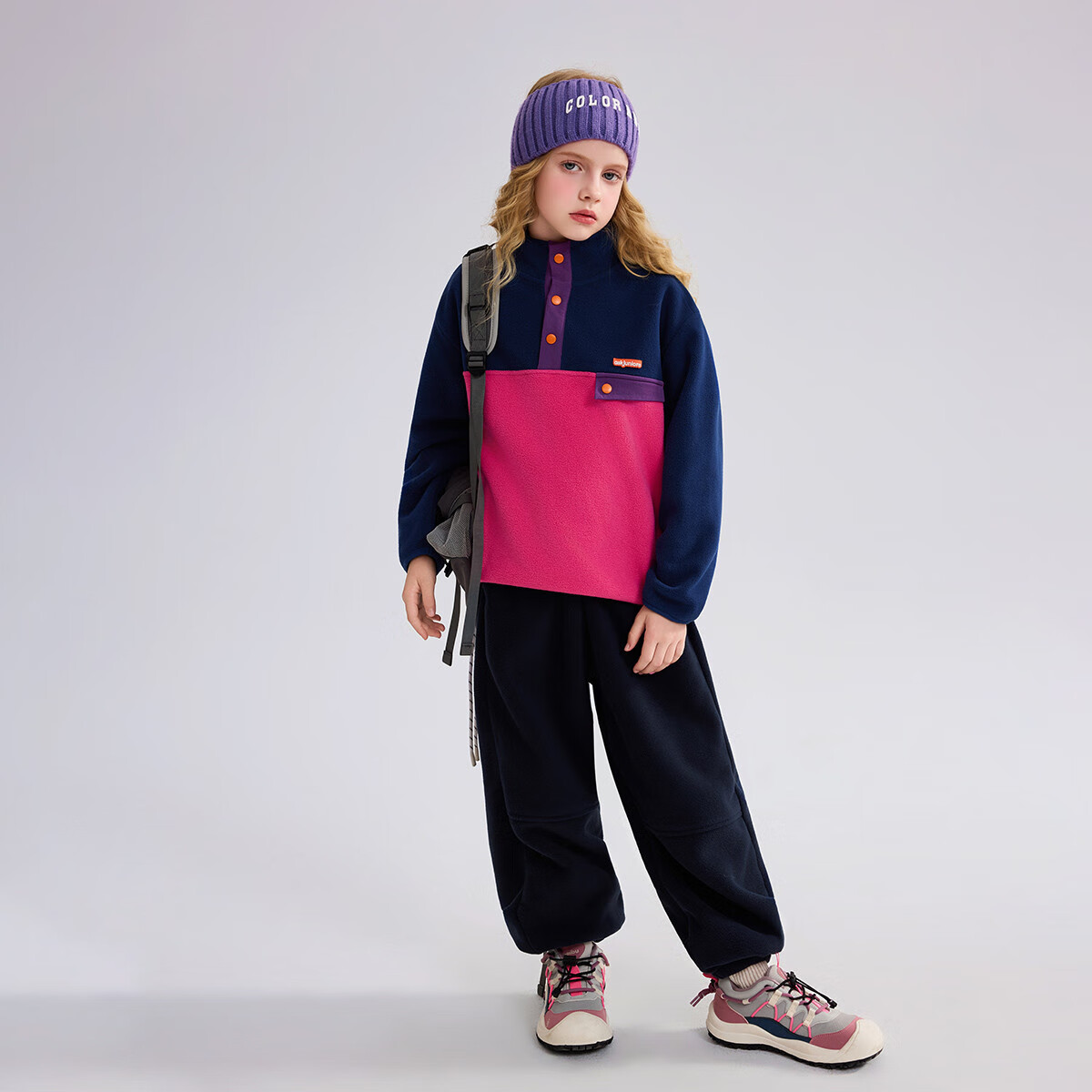ASK JUNIOR Children's Clothing, Kids' Sweatshirt Autumn Wear, Big Children's Durable Fleece Jacket, Boys And Girls Fleece Sweatshirt, Deep Pink, Size 110
