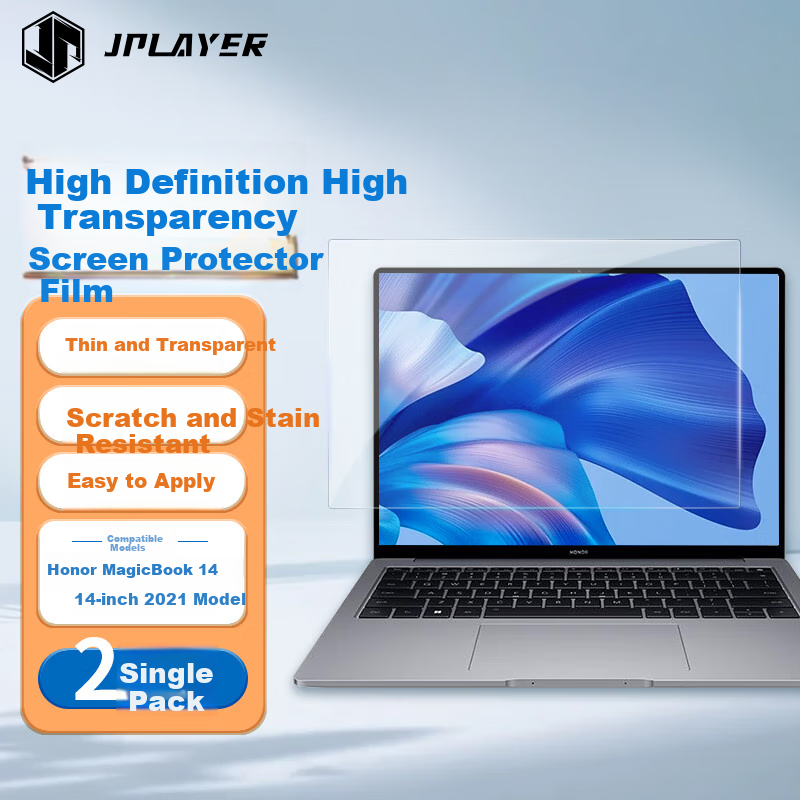 JPLAYER Screen Protector for Honor MagicBook 14 2021 Model, 14-Inch Laptop, High Definition Clear Anti-Scratch LCD Film - 2 Pack