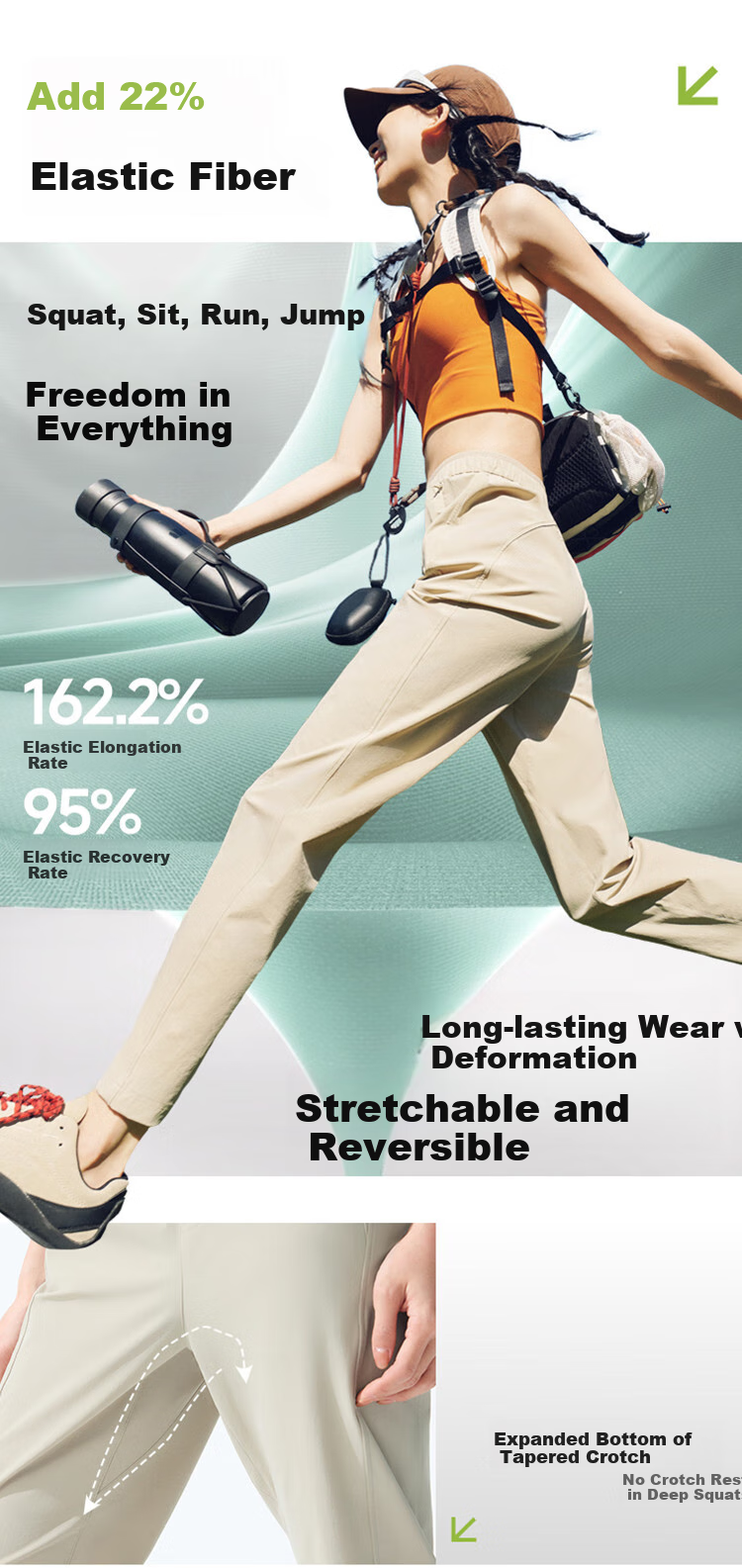 Beneunder Straight-Leg Pants for Women, Quick-Dry Sports Casual Trousers, Versatile for Commuting, Slimming, Sun Protection Pants DS849 26 New Style 1