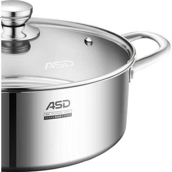 Антипригарная кастрюля ASD, 304 нержавеющая сталь, для супа, 32 см, совместима с индукционной плитой и открытым огнем, FS32A1WG