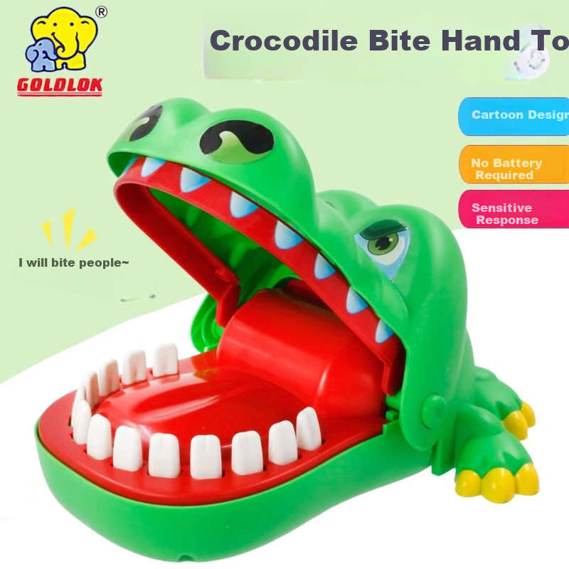 GOLDLOK Finger-Biting Crocodile Children's Toy, Parent-Child Interactive Game, Party Prank, Stress Relief, Birthday Gift for Ages 3-6