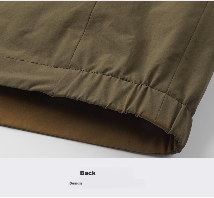 FIRS Double-Sided Hooded Jacket for Men, Spring And Autumn Zipper Windproof Rain-Resistant Adjustable Outdoor Commuter Coat 29
