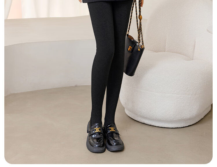 Urban Beauty Gray Fleece-Lined High-Waist Thick Plus Size Black Compression Slimming Leggings for Women Autumn Winter 3