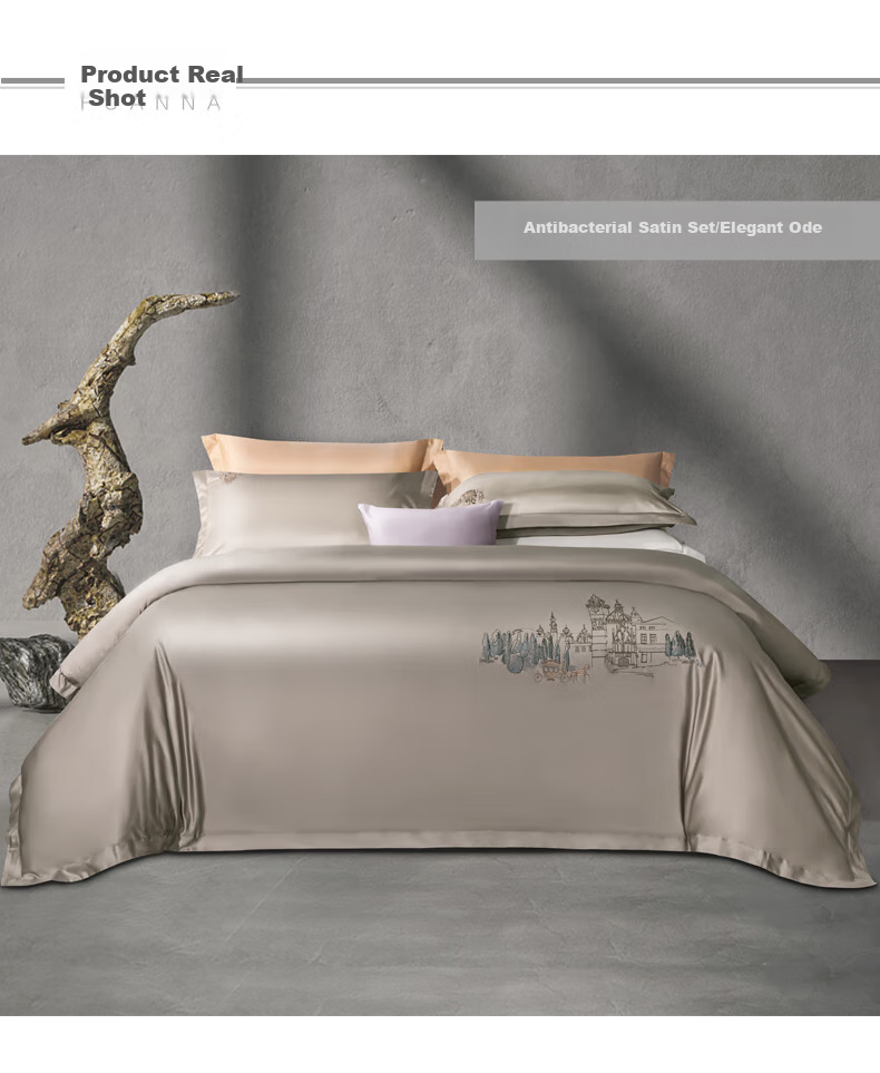 FUANNA High-End Bedding Set, Four Pieces, 120s Double-Ply Long-Staple Cotton Sateen Bed Sheet Set, 230*229cm 8
