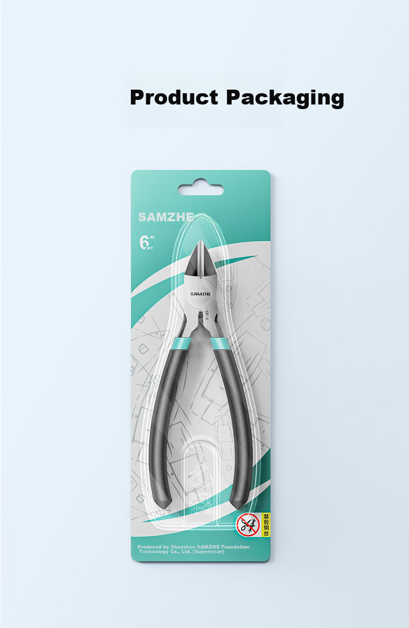 SAMZHE Diagonal Cutting Pliers, 6-Inch Model Pliers, Electrician Wire Cutters, Plastic Cutting Pliers, Diagonal Pliers, Side-Cutting Pliers WJQ02 6