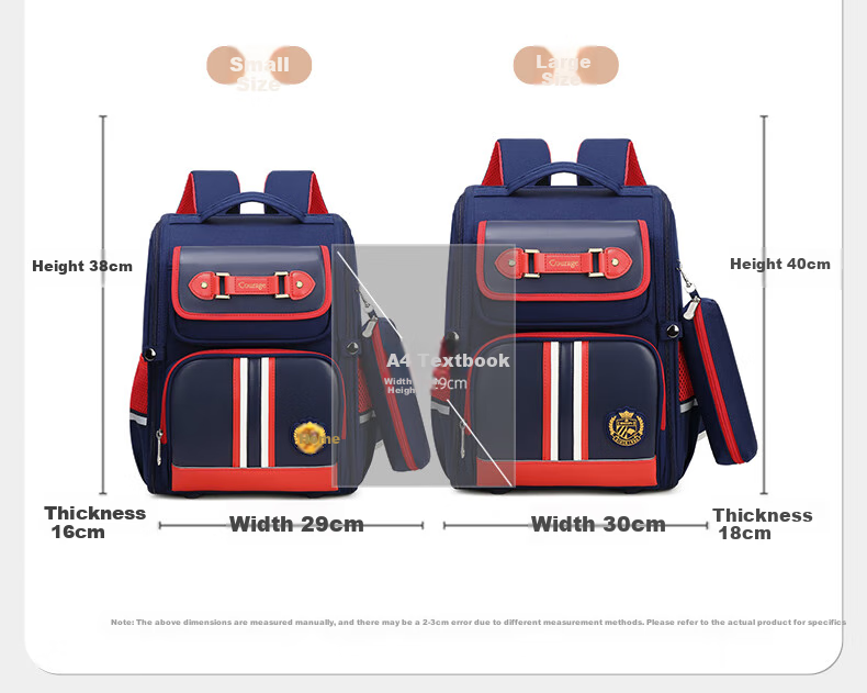 SNOOPY Backpack for Primary School Students, Lightweight And Spine-Protecting, Recommended for Grades 4-6, Large Red Size 21