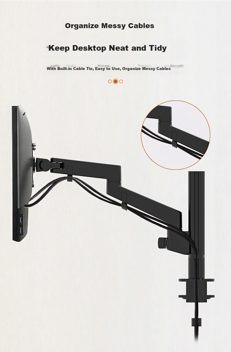 ECOLA Monitor Stand, Computer Stand, Height-Increasing Stand for Computers, Mechanical Arm Computer Desk Stand, Spiral Lifting Mechanical Spring Display Screen Stand FT62BK 14