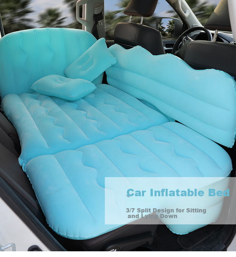 Adandyish Storage Bench Three-Sevenths Car Inflatable Bed, Car Sleeping Pad, Rear Seat Travel Mattress, Gray 1