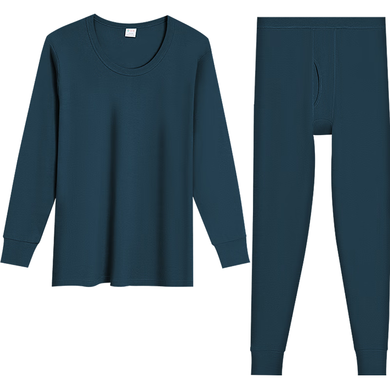Hodo Men's Underwear, 7A Antibacterial Upgraded Autumn Top And Pants, Pure Cotton Set, Round Neck Thin Style, Base Layer Thermal Underwear