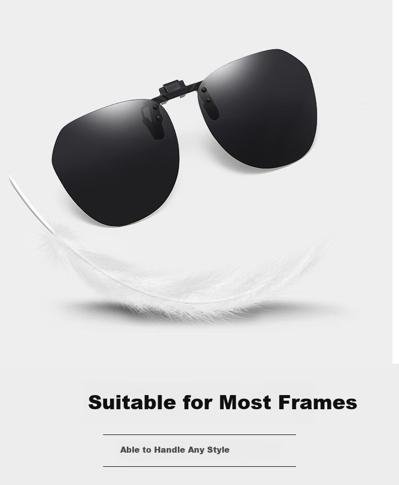 Baixiaoshe GM Style Sunglasses Clip-Ons, 1 Pair [Foldable], for Driving And Day/Night Use, Unisex 8