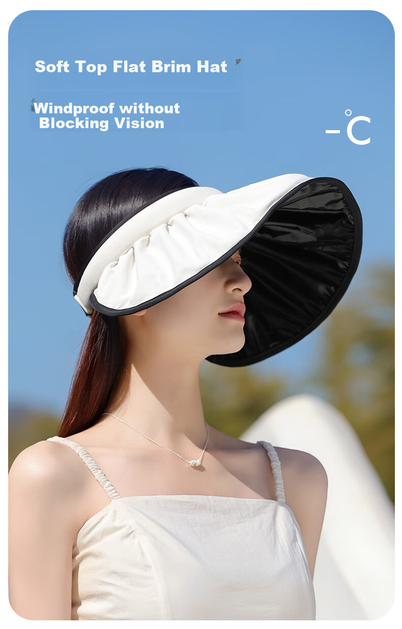MOERCIAN Sun Protection Hat, Shell Sun Visor Cap, 2025 New Summer Outdoor Black Gel Foldable UV-Resistant Sun Hat for Wome 5