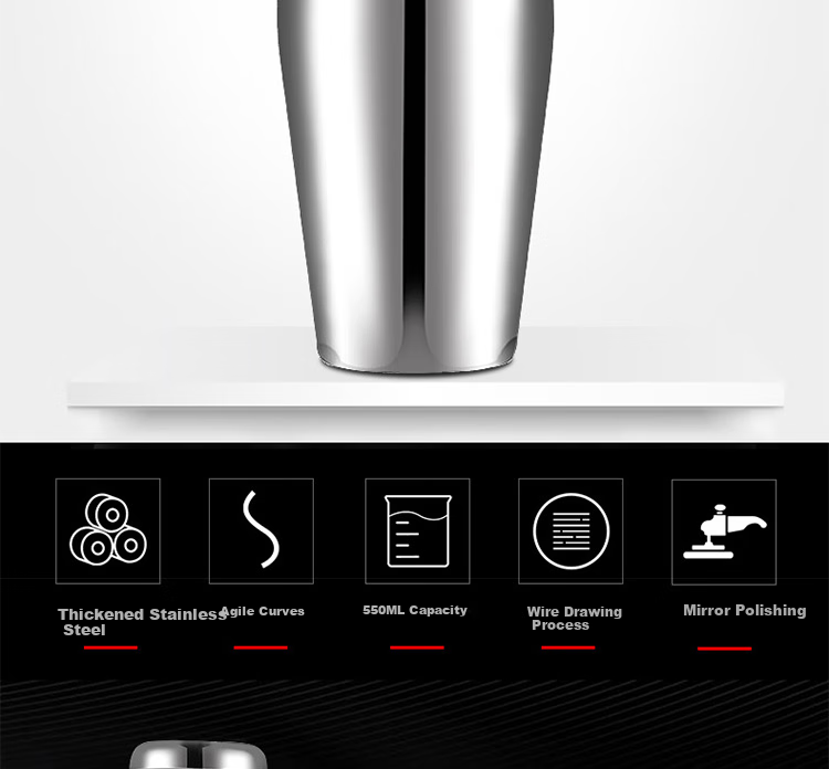 BJ Shaker Set, Hand-Shaken Lemon Tea Tool, Stainless Steel Ice Crusher, Juice Muddler, Cocktail Mixing Tools Kit 3