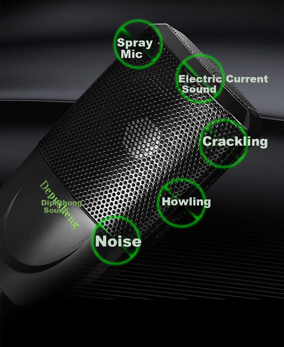 Depusheng E9 Sound Card Microphone Wired for Live Streaming, Computer Singing, Online Classes, Voice Recording, Audiobooks, Dubbing, PUBG Voice Chat, Gaming, Quanmin Karaoke, Live Streaming Hosts, Large Diaphragm, Noise Reduction Condenser Microphone 4