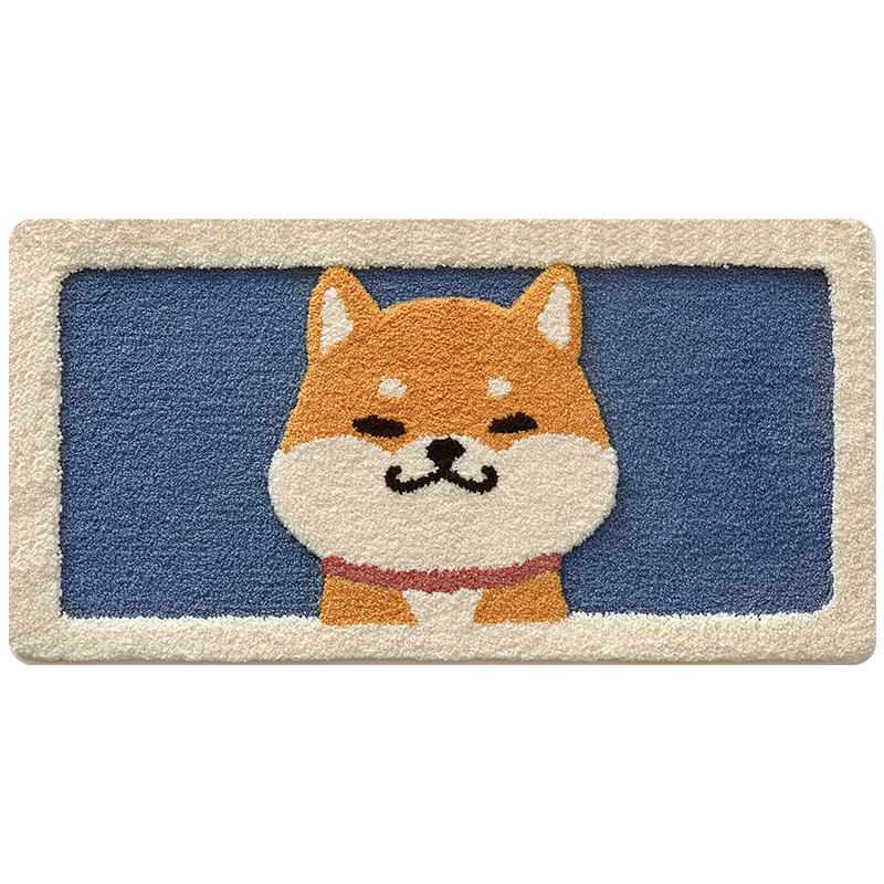 Dajiang Bathroom Mat, Toilet And Shower Entrance Non-Slip Absorbent Mat, Cartoon Fun Flocked Bathroom Rug, 50x100cm