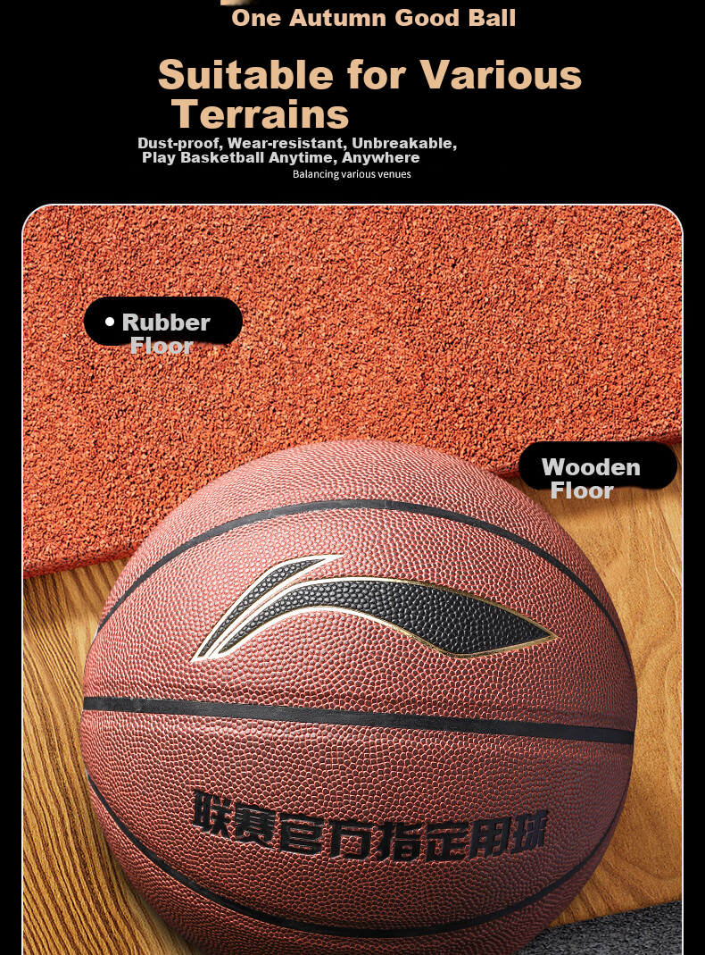 Li-Ning Basketball Size 6 for Women, Indoor And Outdoor Non-Slip Wear-Resistant CBA Match Training Middle School Exam Youth Size 6 Basketball Gift 11
