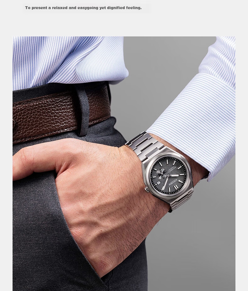 CITIZEN Watch for Men, Japanese-Korean Style, Automatic Mechanical Movement, Date Display Dial, Retro Shibo Titanium, Gift for Boyfriend, NJ0180-80M 10