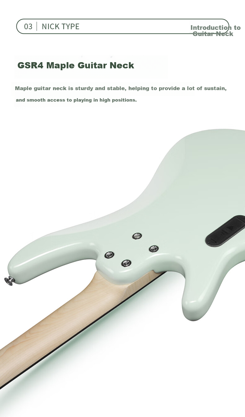 IBANEZ GSR200 Electric Bass Guitar for Students And Beginners, Entry-Level Performance Instrument, Sky Blue Color 5