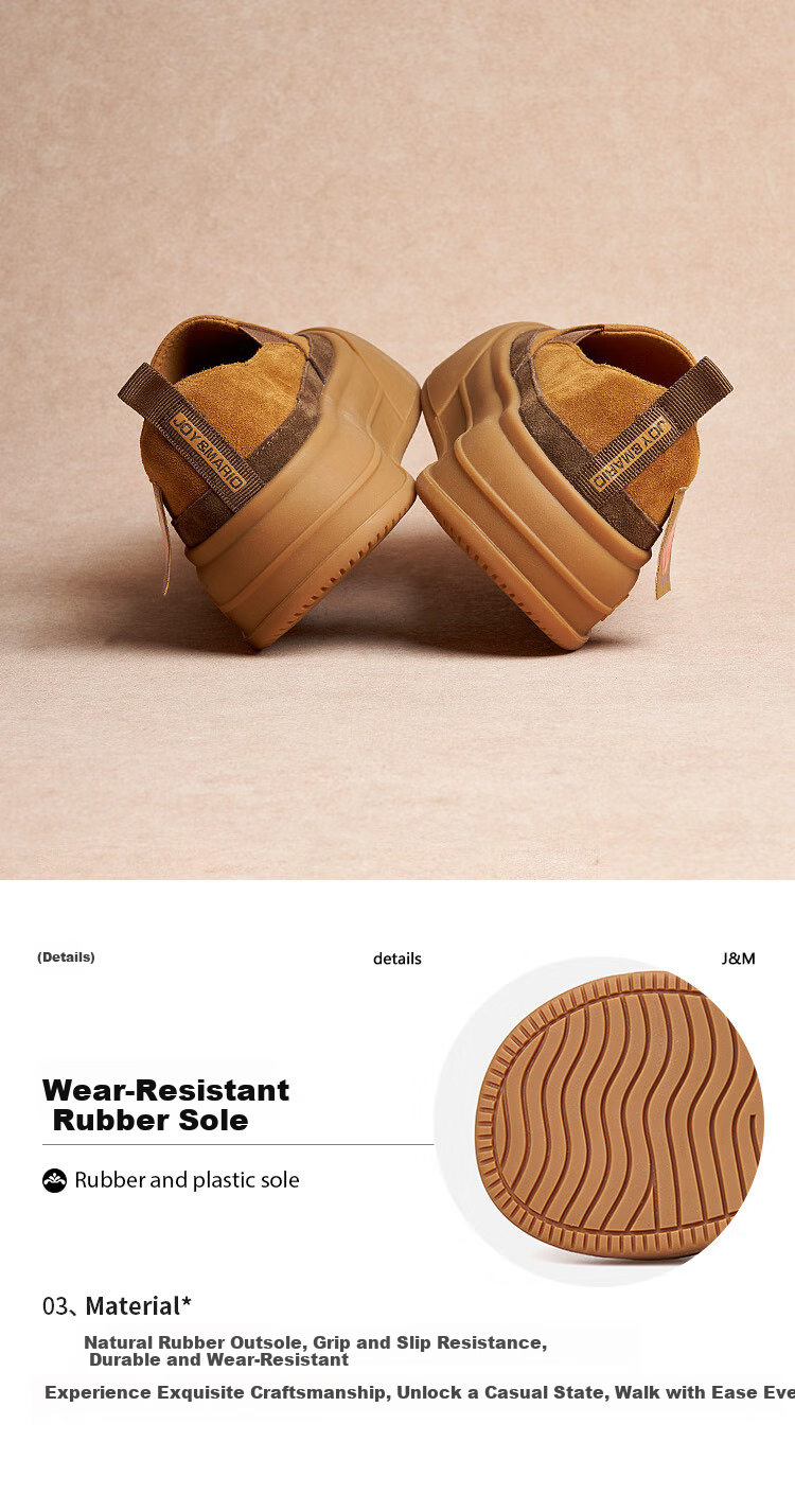 J&M Platform Shoes for Women, Loafers, Autumn Thick-Soled Slip-Ons, Versatile Casual Chunky Shoes, Camel Color, Size 37 6
