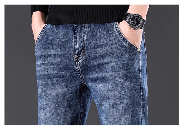 JEEP Men's Jeans Spring Summer Straight Casual Pants Trendy Versatile Blue Gray 28 12