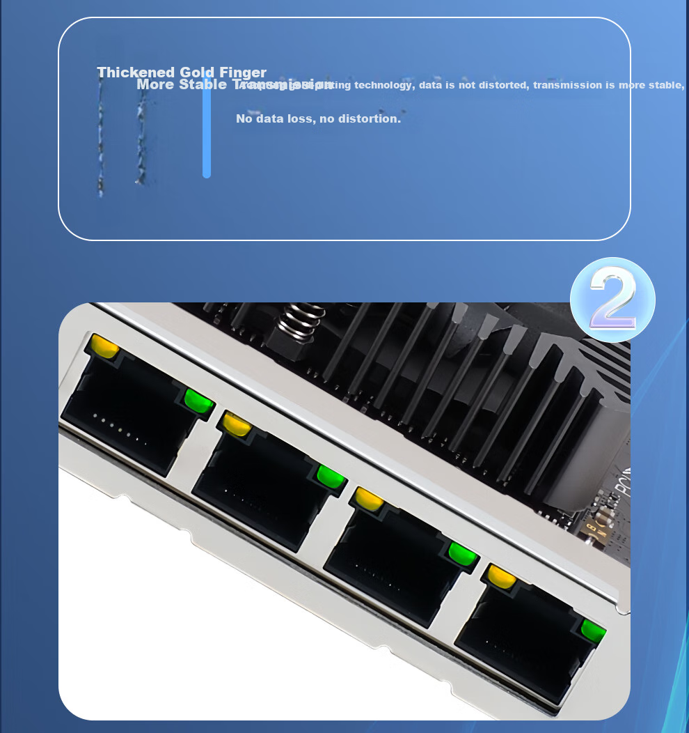 FLYBISH NA226-T4A2, PCIe X4 2.5G Network Card, Gaming E-Sports 2500M, Desktop Wired Intel I226-V Chip, NAS Soft Router, Qunhui 10
