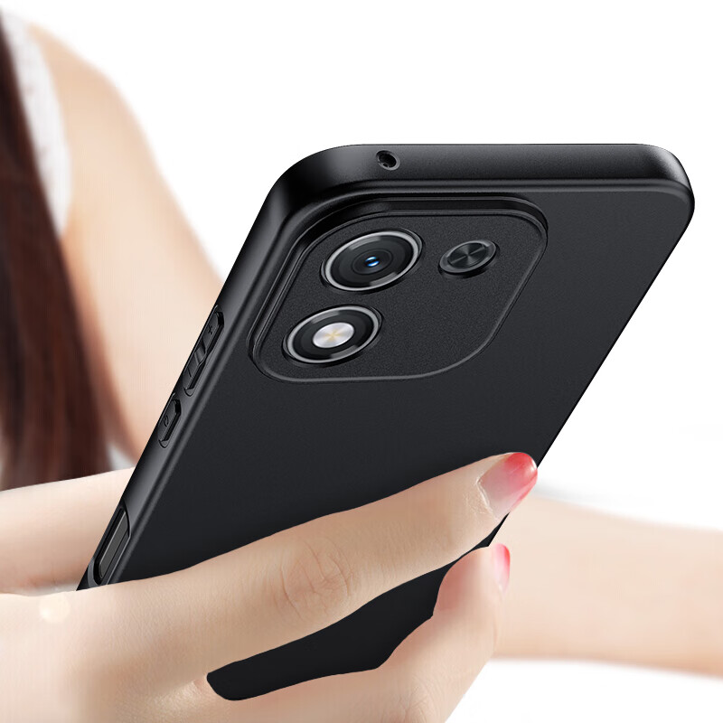 ESCASE Чехол-накладка для Honor X70i, ультратонкий, матовый, защита камеры, противоударный, черный
