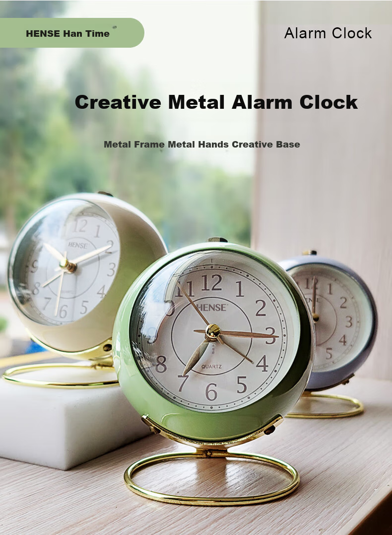 Hense Fashion Creative Mini Alarm Clock for Children, Bedside Lazy Clock for Middle And High School Students, Desktop Clock HA08 Blue 2