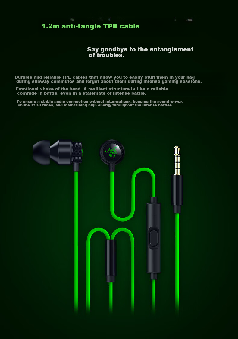 Razer Hammerhead Kraken V3 Wired In-Ear Headphones, 7.1 Surround Sound, PUBG Essential, Officially Certified by Delta Triangle, Type C (With Free THX Software, Adjustable EQ) 3