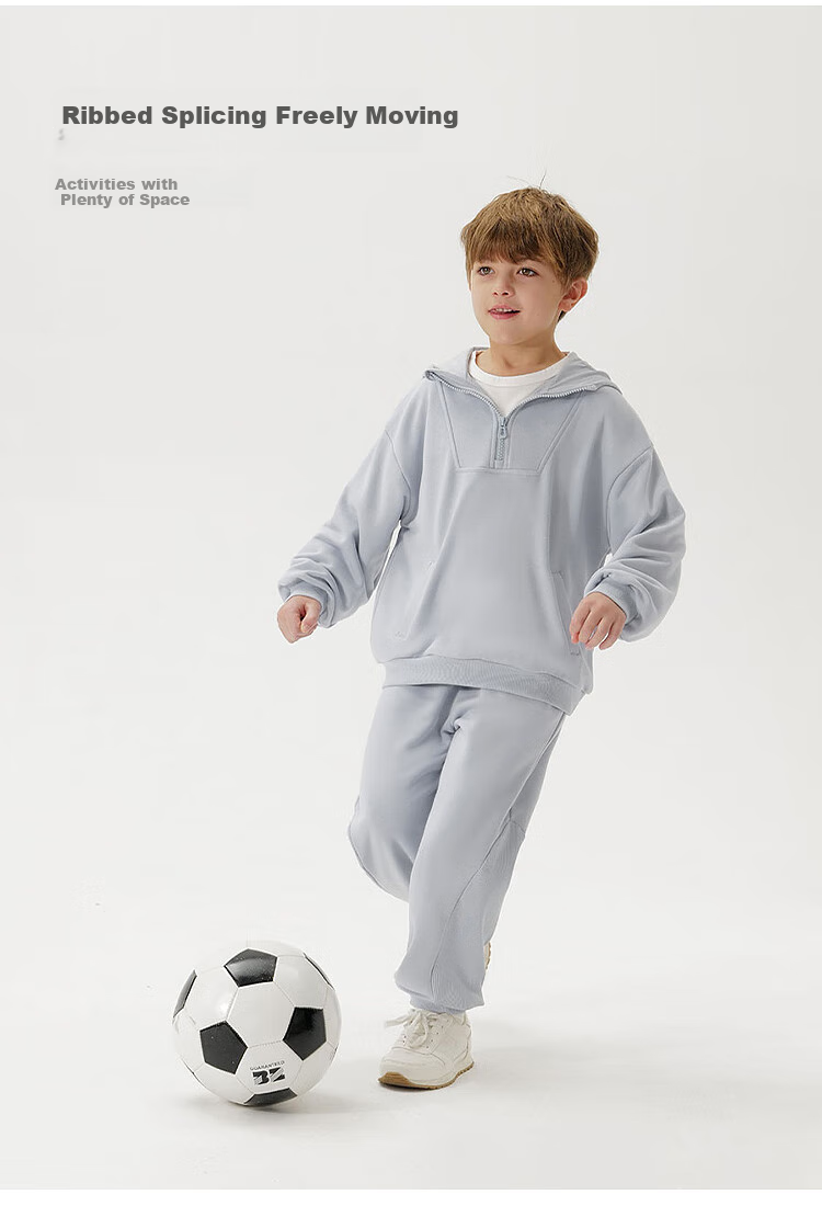 MARC&JANIE Boys' Patchwork Rib Versatile Sweatpants, Children's Trousers, Spring 2025 Collection, 250075 4