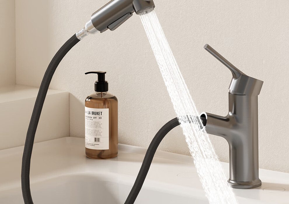 ARROW Multifunctional Pull-Out Basin Faucet Single Handle Hot and Cold AE41135CP 4