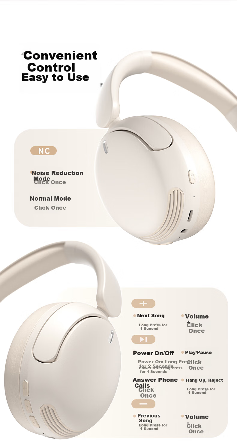 PHILIPS Wireless Bluetooth Headphones with Active Noise Cancellation, High-Quality Sound, Wireless And Wired Gaming, Low Latency, Compatible with Apple And Huawei TAH3020 White 9