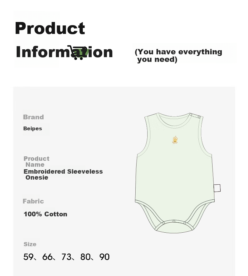 Beitaisi Baby Romper, Summer Thin Style, Infant Clothing, Newborn Breathable Sleeveless Vest, Jacquard One-Piece Bodysuit 18