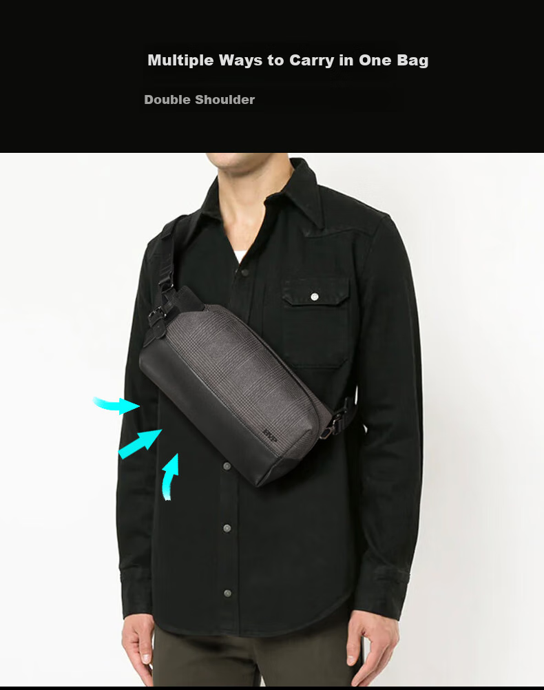 BVP Italian Leather Crossbody Bag, Men's Chest Pack, Spring And Summer Fashion Cowhide Shoulder Bag, Men's Backpack, Birthday Gift 12