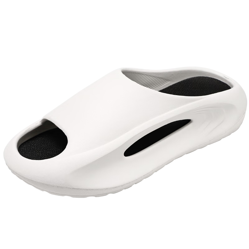 CARTELO Men's Slippers, Home Slide Sandals, Bathroom Indoor Slip-Ons, Comfortable Feeling Sandals for Men, 1618 White And Black, Size 42-43