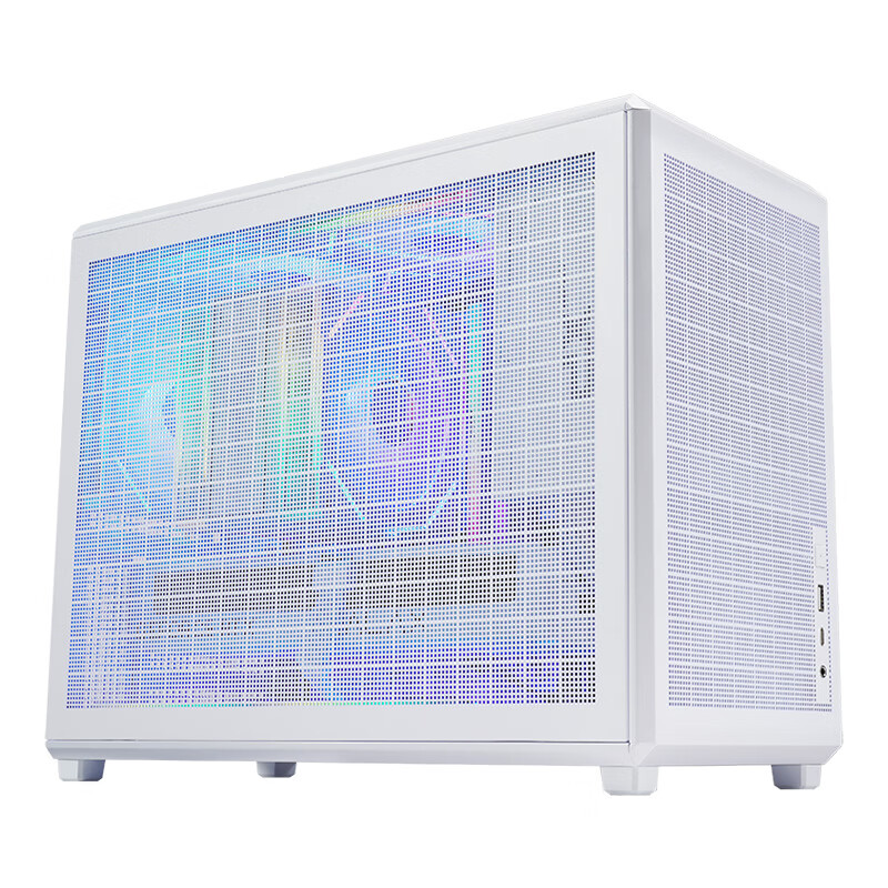 SAMA Quzao 3 Type-C White Desktop Portable Handheld Matx Small Case with Four-Sided Mesh/5 Fan Positions/≤160mm Cooling/350mm Graphics Card/ATX Power Supply
