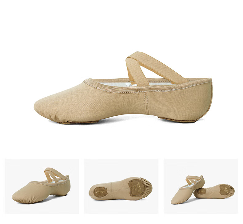 Sansha Ballet Dance Practice Shoes Elastic Fabric Soft Shoes Chinese Dance Two-Piece Sole S107 Pink Size 28 11