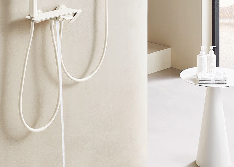 Anhua R5 SE Simple Shower Set Pressurized Pure Copper Body No Top Spray Handheld Nozzle Milky White N3GQ9049MKW2 8