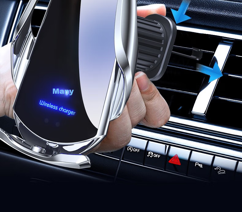 Huashi Car Phone Holder, Wireless Charging, Car Charger, Navigation Clip-On, Automatic Sensing Mount 14