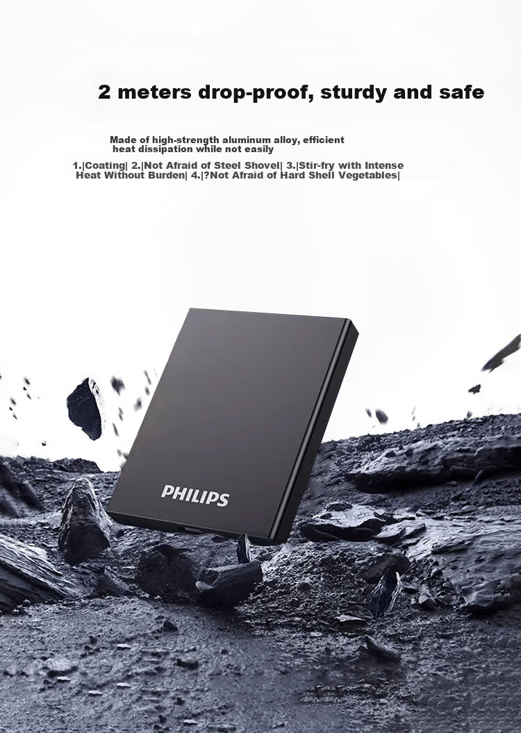 PHILIPS 1TB Portable SSD 1050MB/s High-Speed External Solid State Drive Type-C Mobile PSSD Large Capacity Backup Portable Storage 61PS Series 8