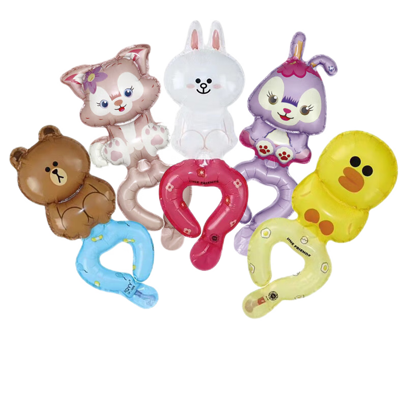 Guangduola Cartoon Wrist Balloons 20-Pack Inflatable Handheld Birthday Atmosphere Decorations for Children's Day Stall Promotion