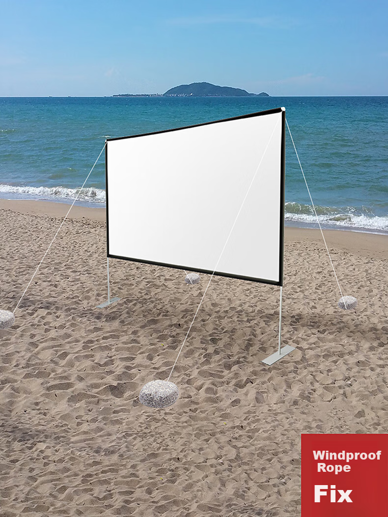 HONGYING Portable Projection Screen Outdoor Manual Stand Floor Projector Screen Support Pole Simple And Convenient Assembly Home Use Screen 60 Inches 3