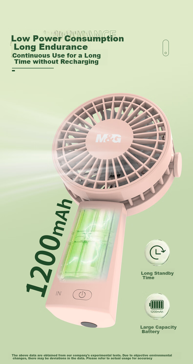 M&G Mini Fan, Desktop Handheld Mini Fan, Portable USB Fan, Summer Quiet Fan for Students And Home Office Use, Pink ARC925EBC1 Free Shipping 6