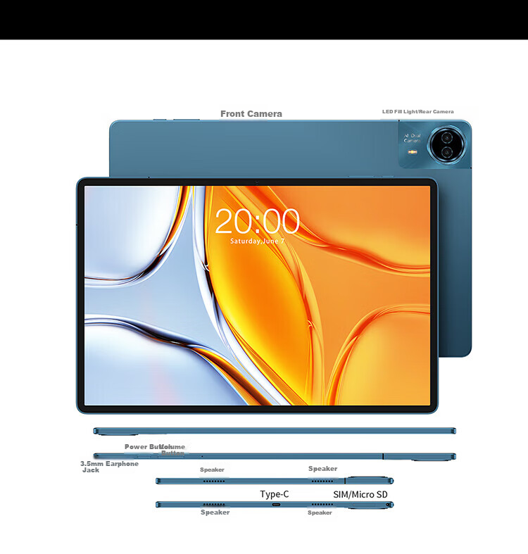 Teclast 2026 P30T Android Tablet 10.1-inch 120Hz High Refresh Rate HD Screen 3GB RAM 128GB Storage Student Online Learning Education Entertainment Gaming Pad 12