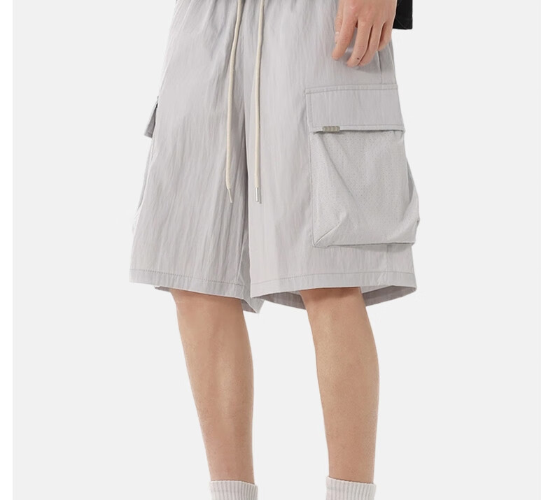 LangSha Men's Summer Breathable Lightweight Loose Casual Outdoor Quick-Dry Running Fitness Ice Silk Shorts 7