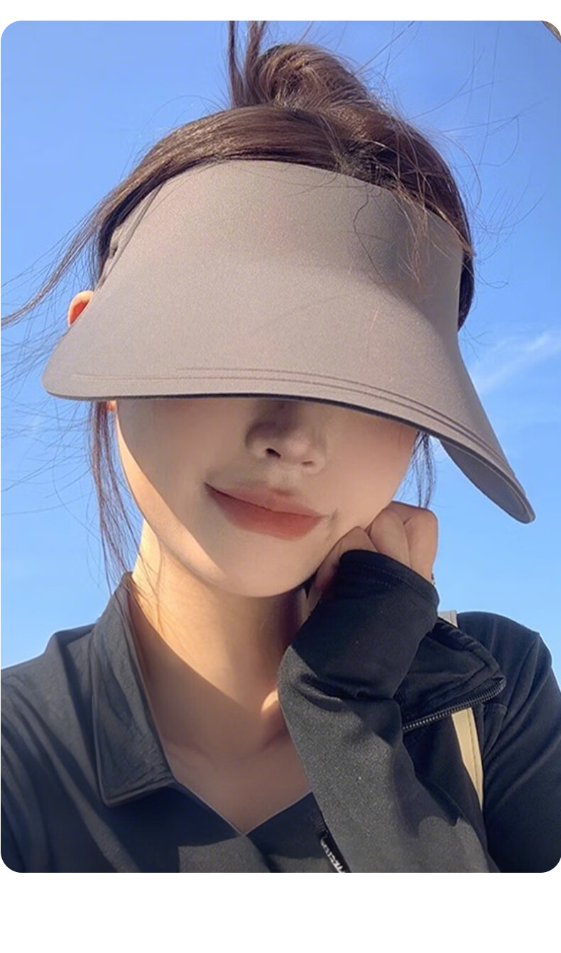 FitonTon Sun Protection Hat for Women, Summer Outdoor Cycling UV-Resistant Sun Hat, Large Brim Visorless Cap for Women, Seamless Cool Hat 13