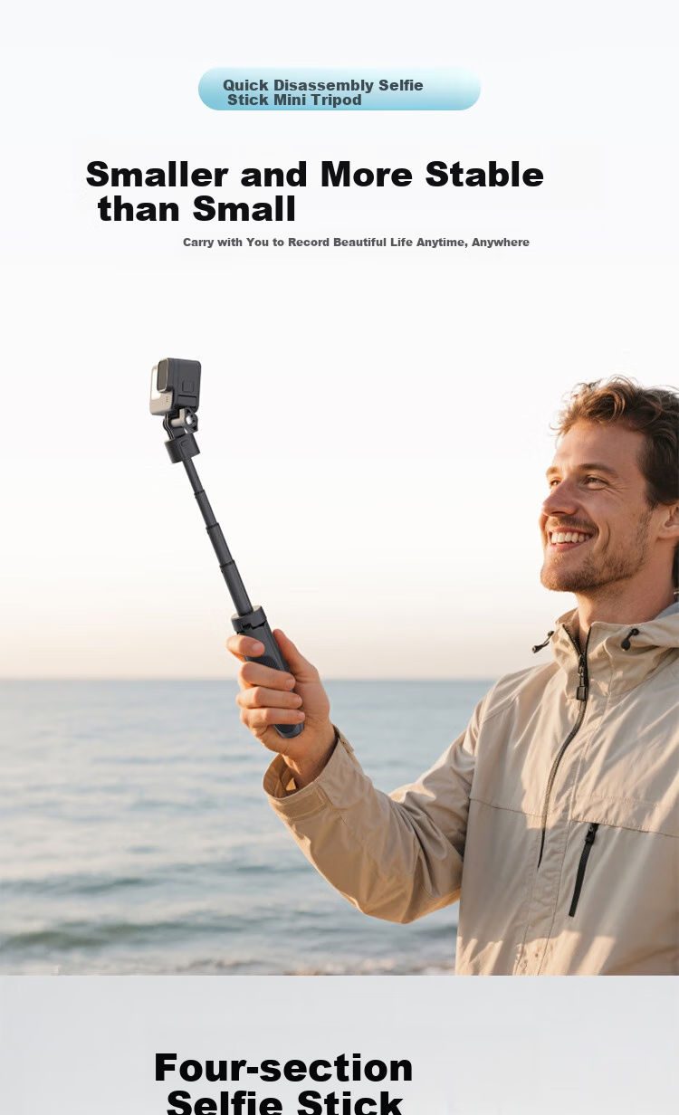 Jingxuan JINGDONG Self-Branded Quick-Release Mini Selfie Stick, Sports Camera Tripod Compatible with DJI Action 6/4, 5pro, GoPro Selfie Stick [Panoramic DJI 360] 1