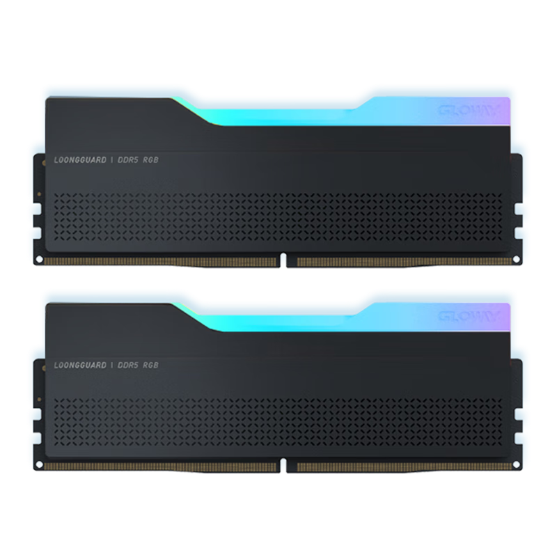 Gloway 64GB (32GB X 2) DDR5 6400 Desktop Memory Module, Longwu RGB Light Bar, Hynix A-Die CL32, Starry Black, AI Computer Accessory Upgrade